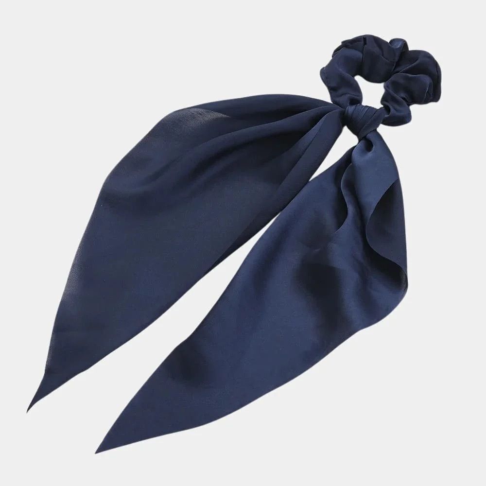 Elegant Navy Hair Scrunchie K76